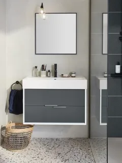 Тумба под раковину Jacob Delafon Vivienne EB1668-J5-J54 100 см белый блестящий/серый матовый