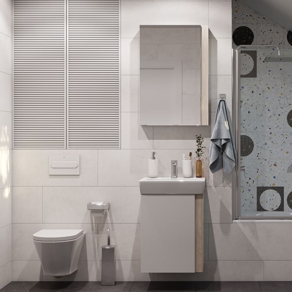 Тумба под раковину Акватон Кантри 55см белый/дуб Верона 1A257601AHB20