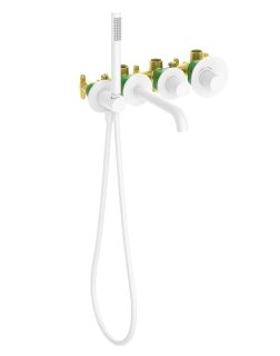 Смеситель встраиваемый для ванны с душем Timo Saona 2324/16YSM с термостатом белый матовый