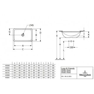 Раковина встраиваемая Villeroy Boch Loop & Friends 4A580101 белый