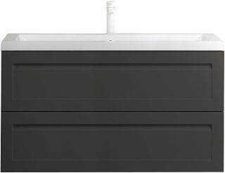 Подвесная тумба под раковину Art&Max Platino 100см серый матовый AM-Platino-1000-2C-SO-GM