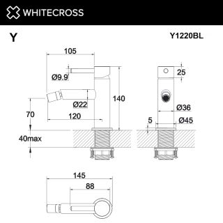 Смеситель для биде WHITECROSS Y Y1220CR хром