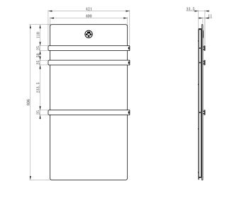 Полотенцесушитель электрический Wonzon & Woghand Stuttgart WW-A503-BR 42x80 см с каменной плитой белый мрамор/брашированный никель