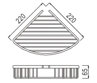 Полка металлическая угловая Rose RW11 хром