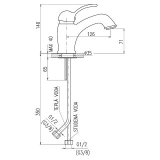 Смеситель для раковины Rav Slezak Labe L027.5K Хром