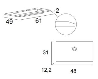 Раковина из искусственного мрамора 60 см CEZARES 50352 белый