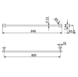 Полотенцедержатель Kludi Vela S 2596139 80 см чёрный матовый