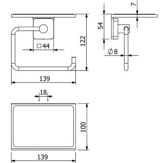 Держатель туалетной бумаги Kludi Vela S 2597105 с полкой для телефона хром