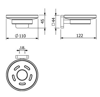 Мыльница Kludi Vela S 25985N1 брашированная бронза