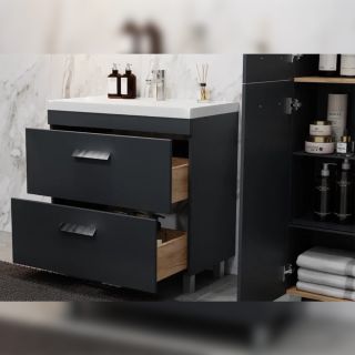 Тумба под раковину напольная Velvex Orlando tn.ORL.CLA.80.2Y графит, 80 см