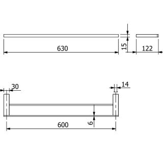 Полотенцедержатель Kludi Vela C 31988N0 60 см брашированное золото