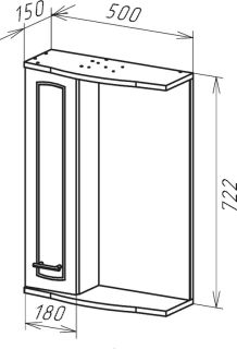 Зеркало-шкаф с подсветкой Bellezza Классик 50см левый белый 00000002168