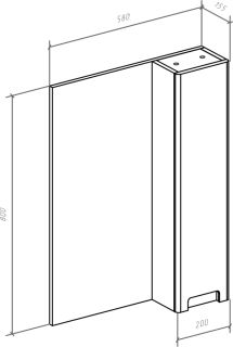 Зеркало-шкаф Bellezza Пегас 60см правый бежевый 00000008038