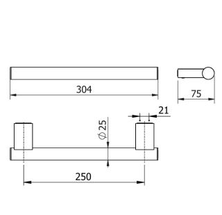 Поручень для ванны Kludi Vela C 3198139 30 см чёрный матовый