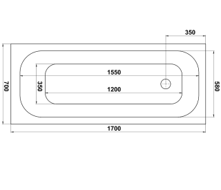 Акриловая ванна Bas Лира З 00135 белая 170х70 см