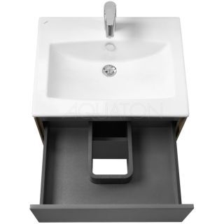 Тумба под раковину Акватон Сохо 60см дуб веллингтон/графит 1A258001AJA00