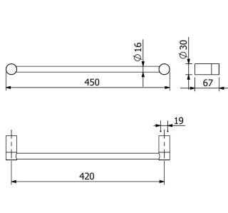 Полотенцедержатель Kludi Vela R 5898039 45 см чёрный матовый