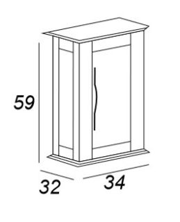 Шкафчик подвесной Cezares с одной распашной дверцей, реверсивный CEZARES 54960 Bianco opaco