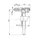 Впускной механизм AlcaPlast с боковой подводкой и металлической резьбой (для керамических бачков) A16-1/2"