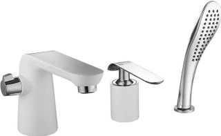 Смеситель на борт ванны Lemark Melange LM4947CW хром\белый