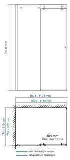 Душевой уголок Wasserkraft Vils 110x80см серебристый 56R14