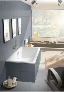 Акриловая ванна Riho Rethink Cubic Fall B104013005 заполнение через перелив 160х70см  белый