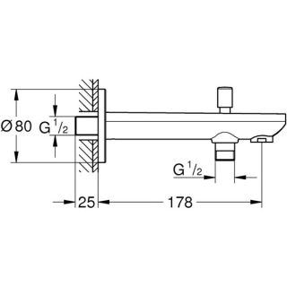 Излив для ванны Grohe BauContemporary 13390000 хром
