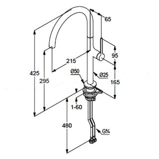 Смеситель для кухни Kludi Reef 508030575 хром