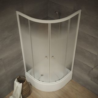 Душевой уголок Triton Лайт Щ0000061813 90x90 см профиль белый стекло с узором