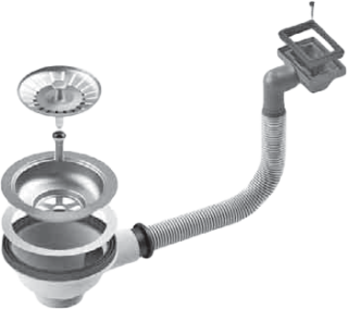 Одинарный выпуск  Alveus 1020073 FI 114 c горизонтальным  переливом без сифона