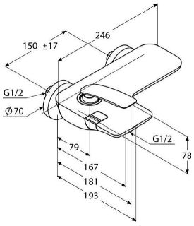 Смеситель для ванны и душа Kludi Balance белый/хром 524459175