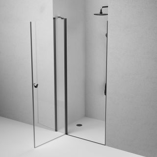 Душевая дверь  AM.PM Sunny W87G-100-1P-BT прозрачное стекло профиль черный матовый 100x190