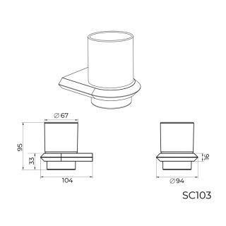 Стакан для ванной комнаты Knotlor SC103C, хром