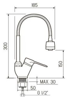 Смеситель для кухни РМС SL139-016F хром