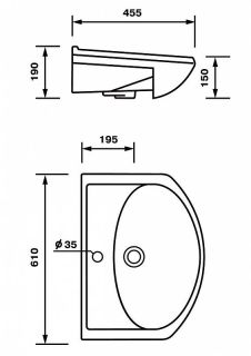 Мебельная раковина Оскольская керамика Арго 605501 55см белый