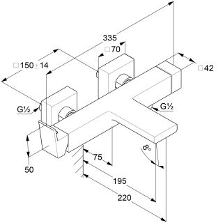 Смеситель для ванны Kludi Decus 54691N075 брашированное золото