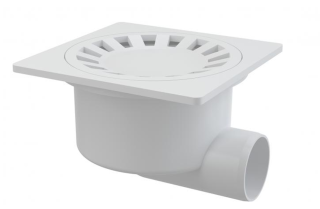 Сливной трап AlcaPlast 150 ? 150/50мм решетка - белая APV15