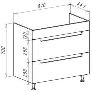 Тумба под раковину Bellezza Грейс 90см серая 00000011194