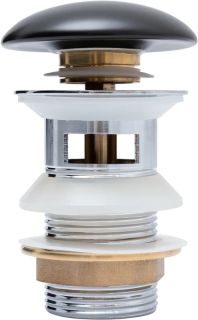 Донный клапан Aquane 333929 с переливом чёрный матовый