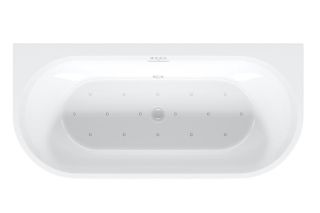 Акриловая ванна Riho Desire Back2Wall Velvet Sparkle System LED Fall B089014220 180x84см с аэромассажем и подсветкой заполнение через перелив чёрный матовый/белый матовый