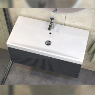 Тумба под раковину подвесная Velvex Edge tp.EDG.9696.80.1Y графит, 80 см