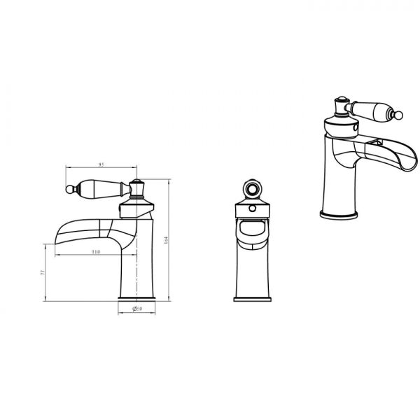 Смеситель для раковины Boheme Vogue Crystal бронза 201-CRST