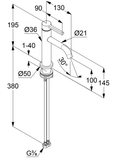 Смеситель для раковины Kludi Nova Fonte Pura 20026N215 сталь оружейная брашированная