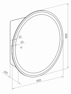 Зеркало-шкаф с подсветкой Continent Torneo Black МВК068 60см чёрный