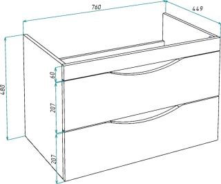 Тумба под раковину Bellezza Санриса 80см капучино 00000010187