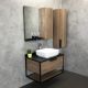 Comforty Тумба-умывальник "Кёльн-90-1" дуб темный с черной столешницей, с раковиной Comforty T-Y9378