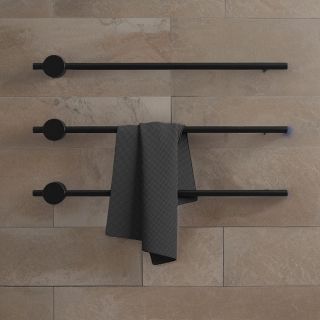 Электрический полотенцесушитель Broner Bruno BR.007.080.0000.RAL 9005M 80 см с кнопкой чёрный матовый