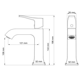 Смеситель для раковины Wonzon & Woghand Flex WW-88018072-CR хром