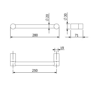 Поручень для ванны Kludi Vela R 5898105 28 см хром