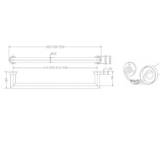 Полотенцесушитель электрический Margaroli Sereno 621/520 Black matt DB 52 см чёрный матовый